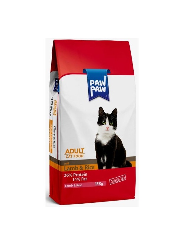Paw Paw Yetişkin Kedi Maması Kuzu Etli Ve Pirinçli 15 Kg