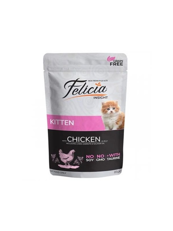 Felicia Tavuklu Tahılsız Pouch Konserve Yavru Kedi Maması 85 G