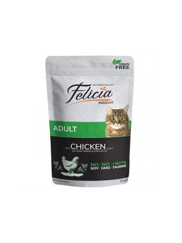 Felicia Tavuklu Tahılsız Pouch Konserve Yetişkin Kedi Maması 85 G