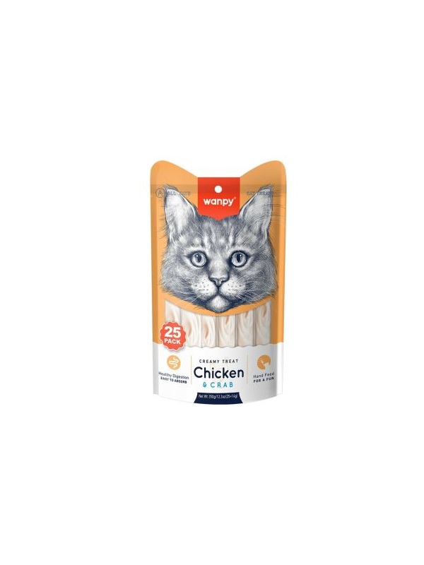 Wanpy Tavuklu Yengeçli 25*14 gr Krema Kedi Ödülü