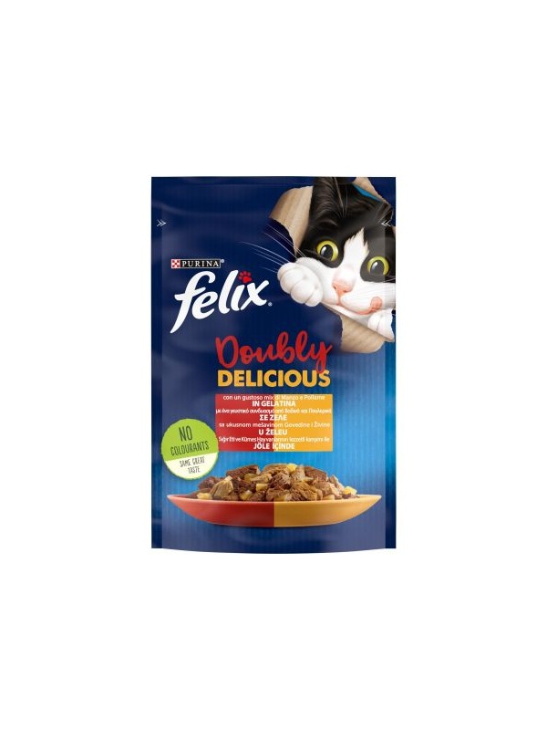 Felix Sığır Etli ve Tavuklu Yaş Kedi Maması 85 Gr