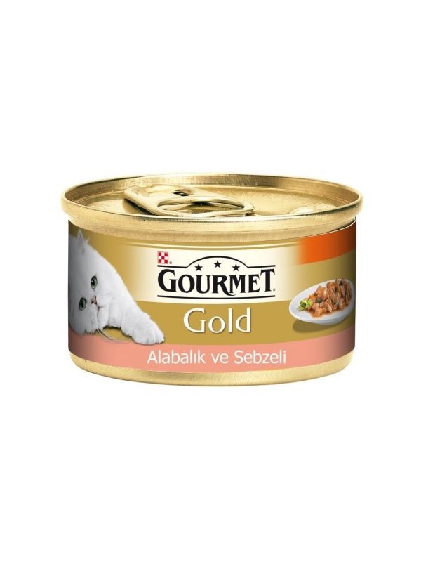Gourmet Gold Alabalık ve Sebzeli Yetişkin Konserve Kedi Maması 85 Gr
