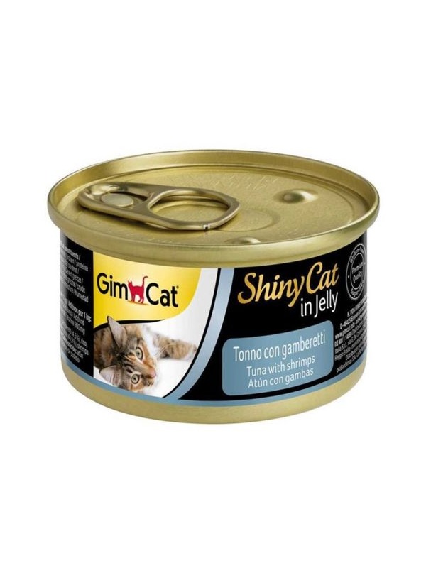 GimCat Shinycat Konserve Kedi Maması Tuna Balıklı Karidesli 70 Gr (24 Adet)