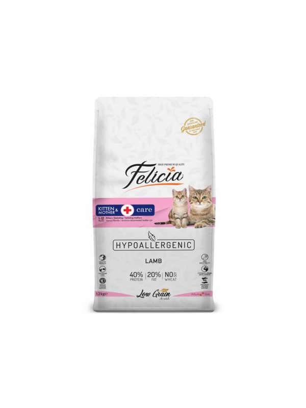 Felicia Kuzu Etli Az Tahıllı HypoAllergenic Yavru Kedi Maması  12 Kg