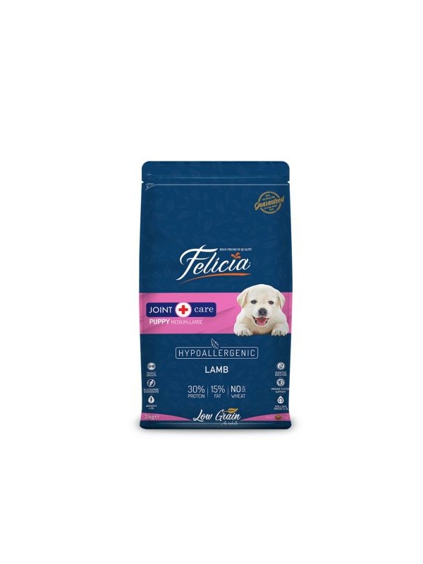 Felicia Kuzulu M/Large Breed Az Tahıllı HypoAllergenic Yavru Köpek Maması  3 Kg