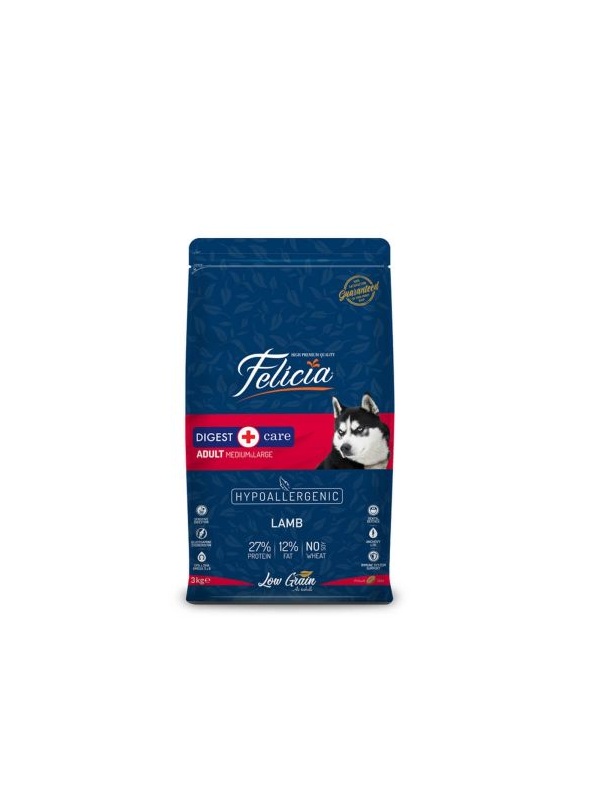 Felicia Kuzulu M/Large Breed Az Tahıllı HypoAllergenic Yetişkin Köpek Maması  3 Kg