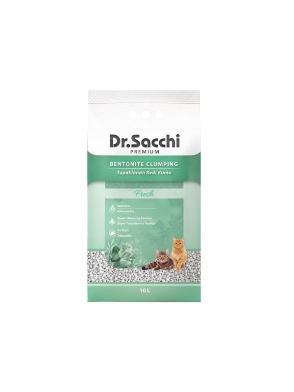 Dr.Sacchi Fresh Bentonit Kedi Kumu 10 Lt (İnce Taneli)