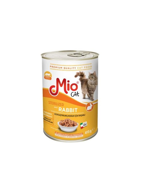 Mio Tavşanlı Kısırlaştırılmış Kedi Konserve Mama 415 g