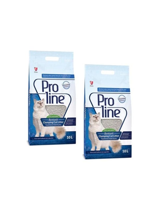 Pro Line Naturel Parfümsüz Kedi Kumu 10 Lt 2 Adet
