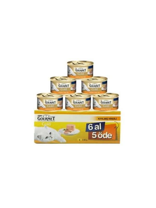 Gourmet Gold Kıyılmış Hindi Etli Kedi Konservesi 85 Gr 6 Al 5 Öde