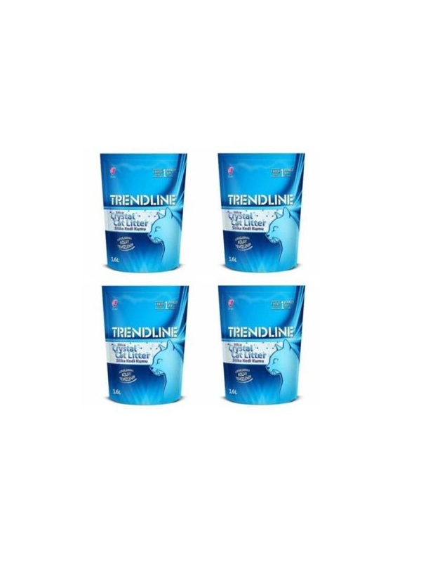 Trendline Silika Tozsuz Kristal Kedi Kumu 3,6 Lt X 4 Paket