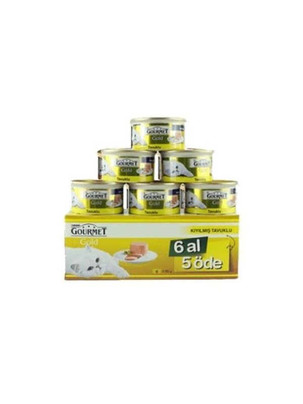 Gourmet Gold Kiyilmiş Tavuklu Konserve Kedi Mamasi 85 Gr (6 Al 5 Öde)