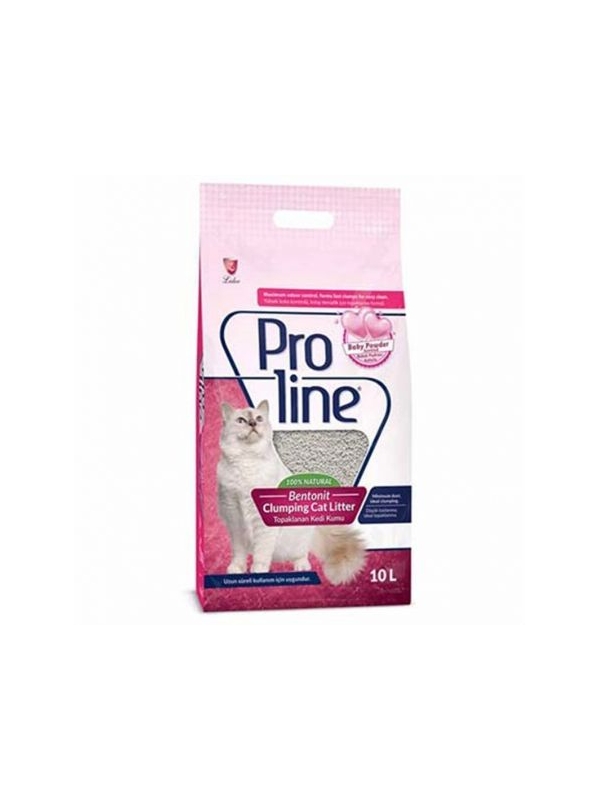 Proline Bebek Pudralı Topaklanan Bentonit Kedi Kumu İnce 10 Lt
