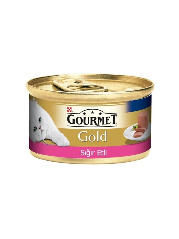 Gourmet Gold Kıyılmış Sığır Etli Yetişkin Konserve Kedi Maması 85 Gr