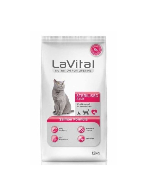 La Vital Somonlu Kısırlaştırılmış Kedi Maması 12 KG