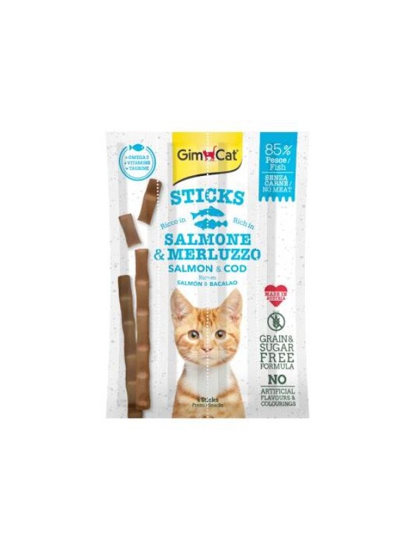 GimCat Sticks Somon Morina Tahılsız Ödül Çubukları 4'lü 20 gr