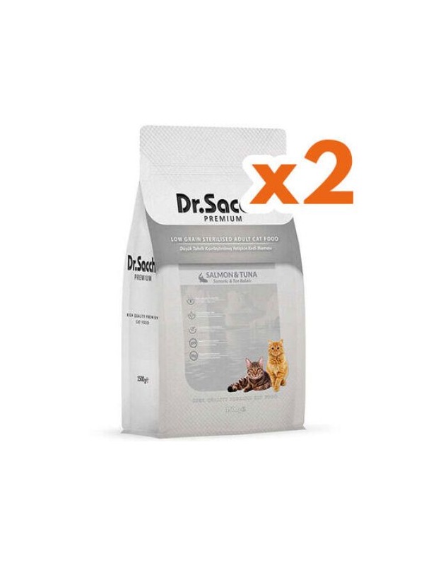 Dr.Sacchi Düşük Tahıllı Somon ve Ton Kısırlaştırılmış Kedi Maması 1,5 Kg x 2 Adet