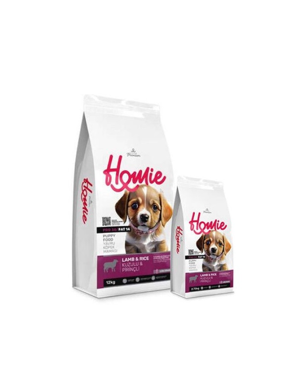Homie Pro30 Düşük Tahıllı Kuzulu Yavru Köpek Maması 12 Kg + 2,75 Kg