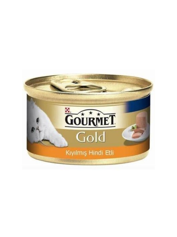 Gourmet Gold Kıyılmış Hindi Etli Yetişkin Kedi Konservesi 85 gr