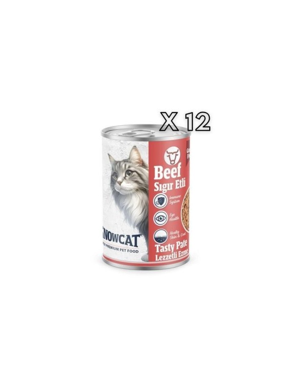 Snow Cat Premium Kıyılmış Sığır Etli Kedi Konservesi 12 Adet*400 G
