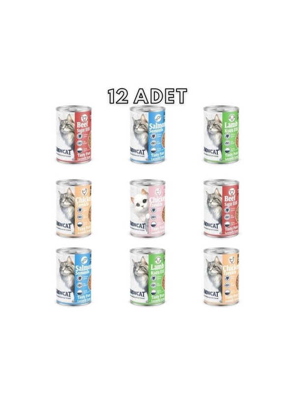 Snow Cat Premium Kıyılmış Karışık Kedi Konservesi 12 Adet*400 G