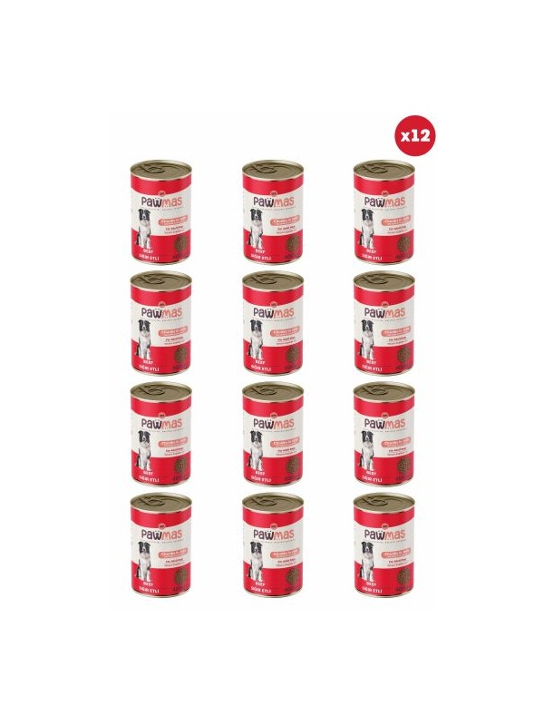 Pawmas Sığır Etli Pawmas Yetişkin Köpek Konservesi 400 gr x 12 Adet