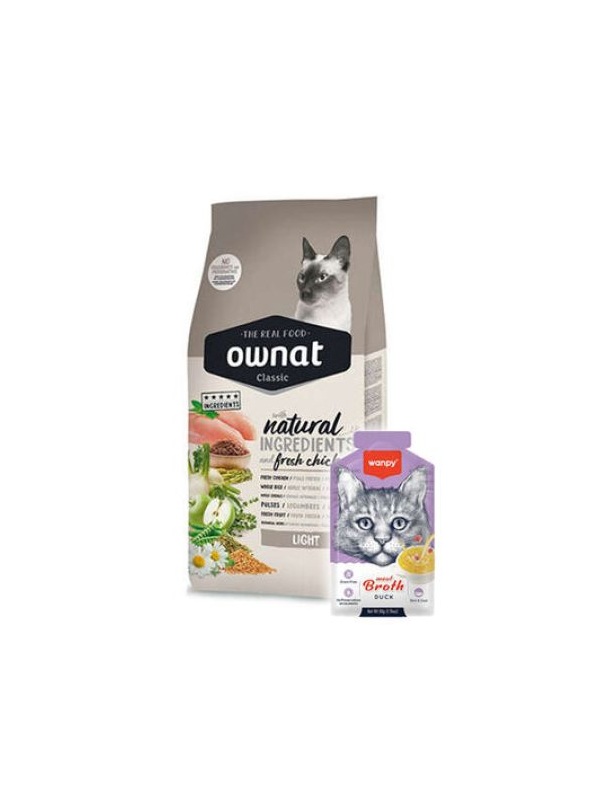Ownat Classic Light Tavuklu Kedi Maması 1,5 Kg + Wanpy 50 Gr Kedi Çorbası