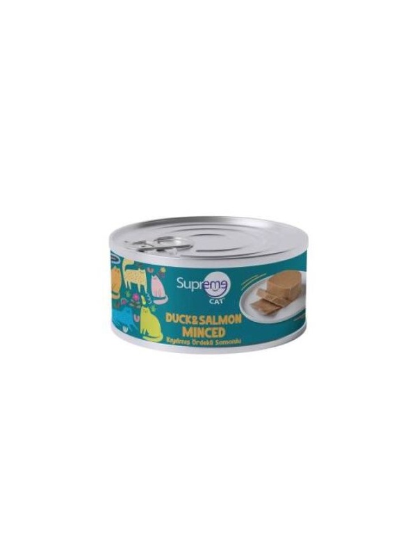 Supreme Cat Kıyılmış Ördek ve Somonlu Kedi Konservesi 85 gr