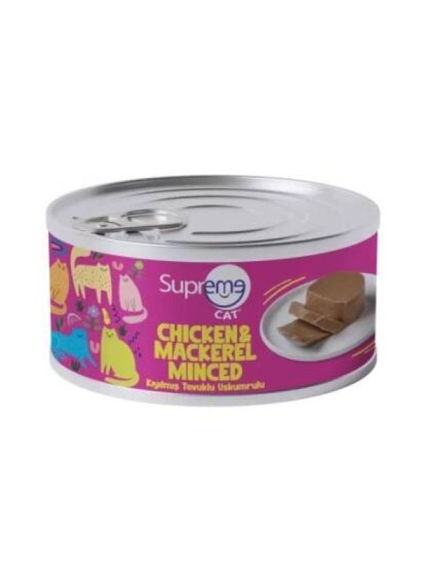 Supreme Cat Kıyılmış Tavuk ve Uskumru Kedi Konservesi 85 gr