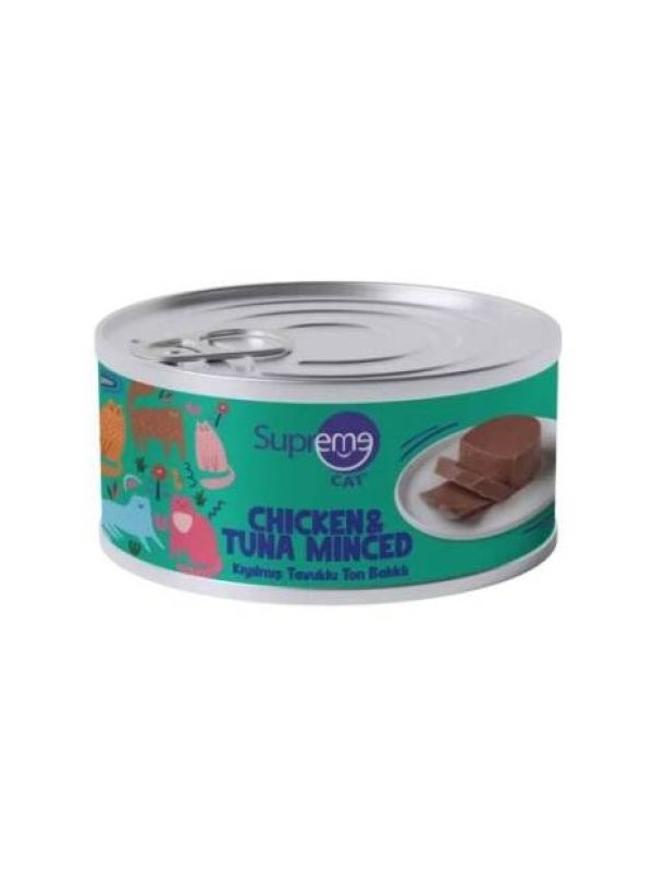 Supreme Cat Kıyılmış Tavuk ve Ton Balıklı Kedi Konservesi 85 gr