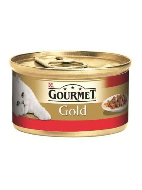 Gourmet Gold Parça Sığır Etli Soslu Yetişkin Kedi Konservesi 85 gr