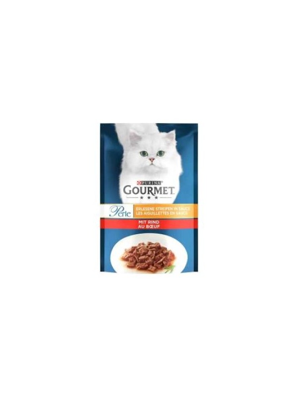 Gourmet Perle Pouch Parça Etli Izgara Sığır Etli Yetişkin Kedi Konservesi 85 gr