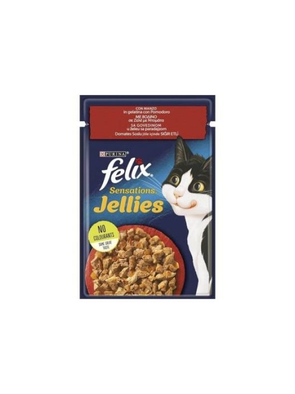 Felix Sensation Sığır & Domatesli Kedi Yaş Mama 85 Gr