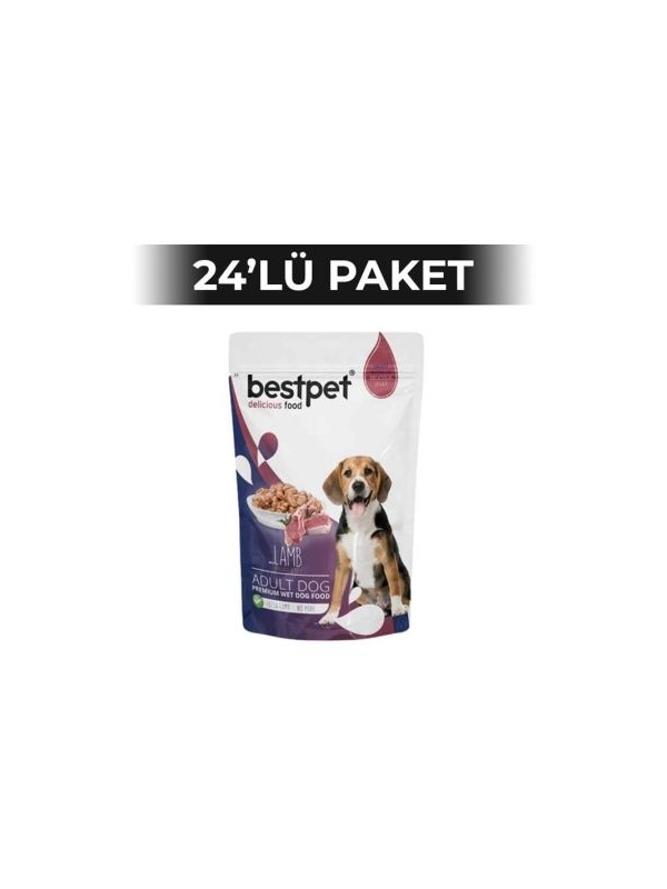 BestPet Pouch Kuzu Etli Yetişkin Köpek Konservesi 100 gr 24 Adet