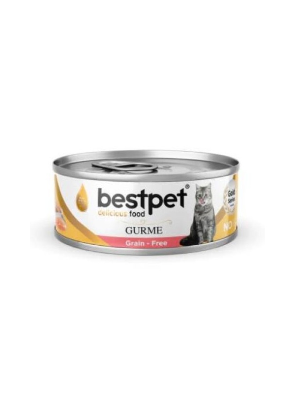 BestPet Gurme Jöle İçinde Somonlu Tahılsız Kısırlaştırılmış Kedi Konservesi 85 gr