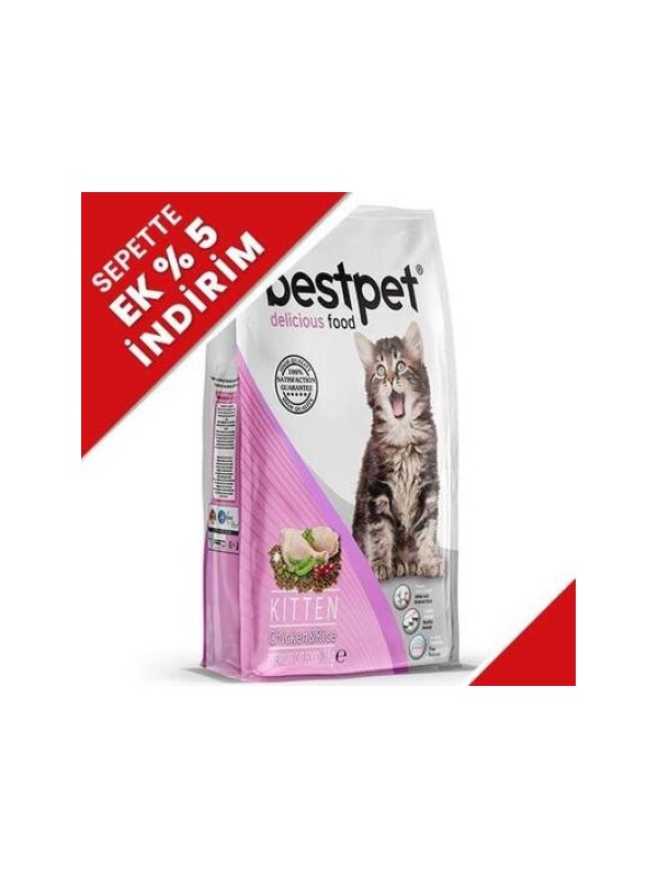 Bestpet Kitten Tavuk Etli ve Pirinçli Yavru Kedi Maması 15 Kg
