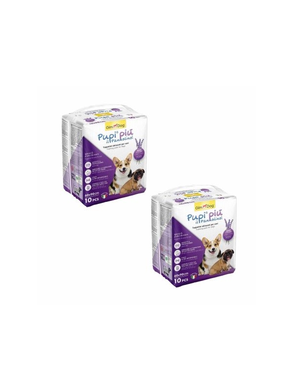 GimDog Pupi Piu Lavanta Kokulu Köpek Çiş Pedi 10'lu - 60x90cm (2'li Avantaj Paket)