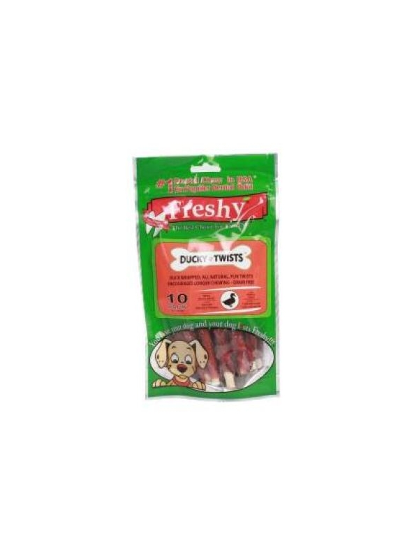 Freshy Ducky Twists Ördekli Dental Sütlü Burgu Köpek Ödülü 90 gr - 10 Çubuk