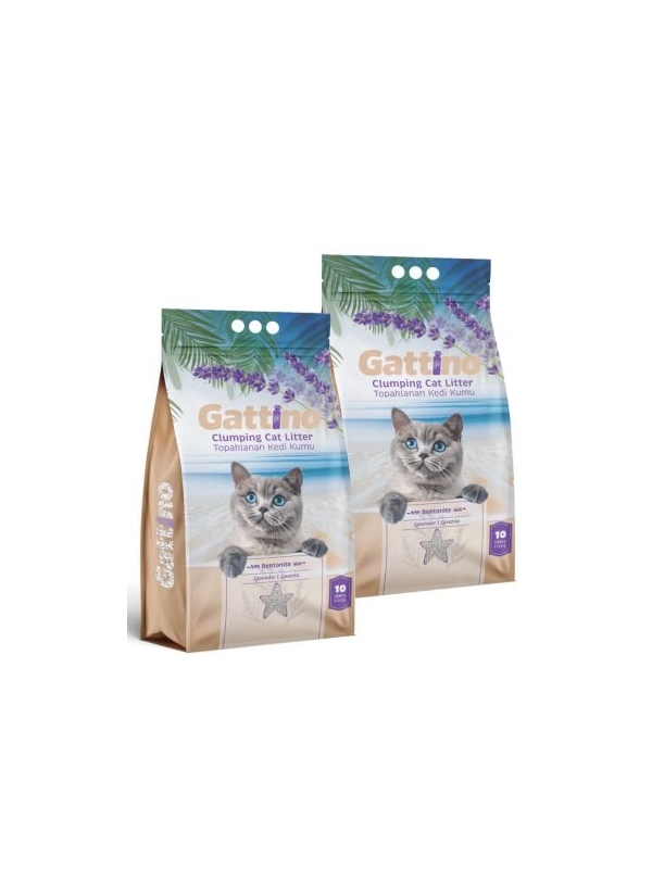 GATTINO Topaklanan Kedi Kumu Lavantalı 10L X 2 Adet