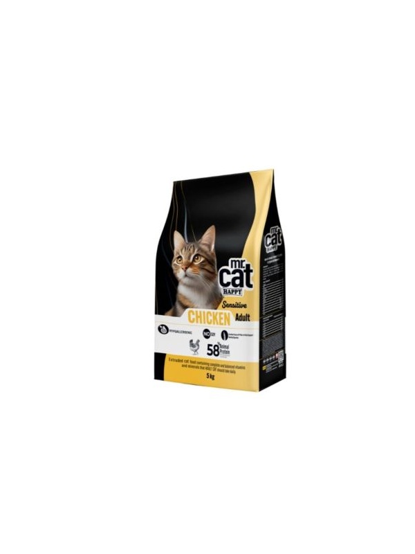 Mr. Cat Happy Sensitive Tavuklu Yetişkin Kedi Maması 5 KG