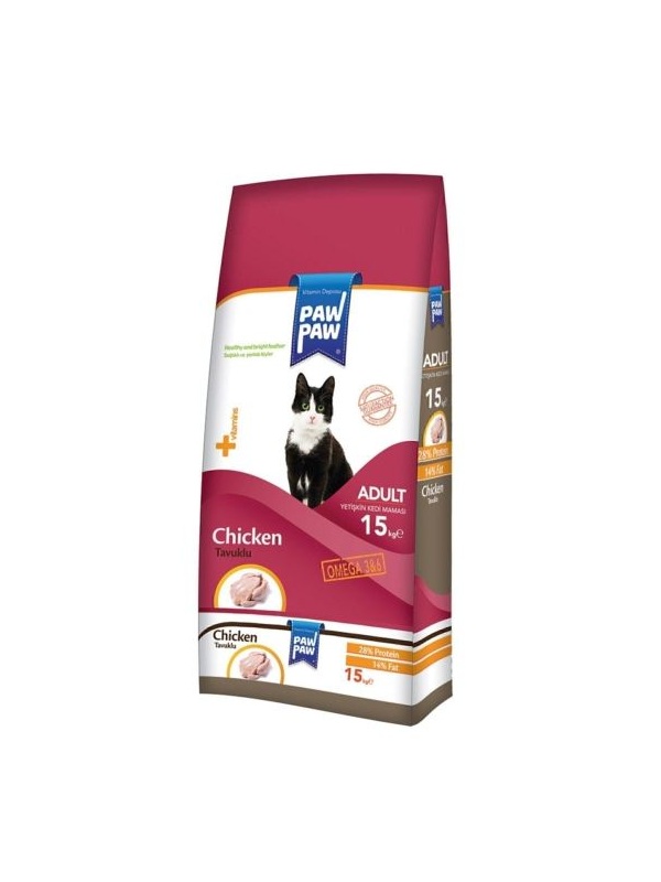 Pawpaw Yetişkin Kedi Maması Tavuklu 15 Kg
