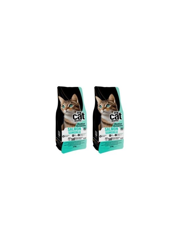 Mr. Cat Happy Kısırlaştırılmış Somonlu Kedi Maması 2 x 2500 G