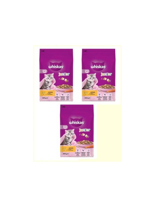 Whiskas Tavuklu Yavru Kuru Kedi Maması 300 gr (3 Adet)