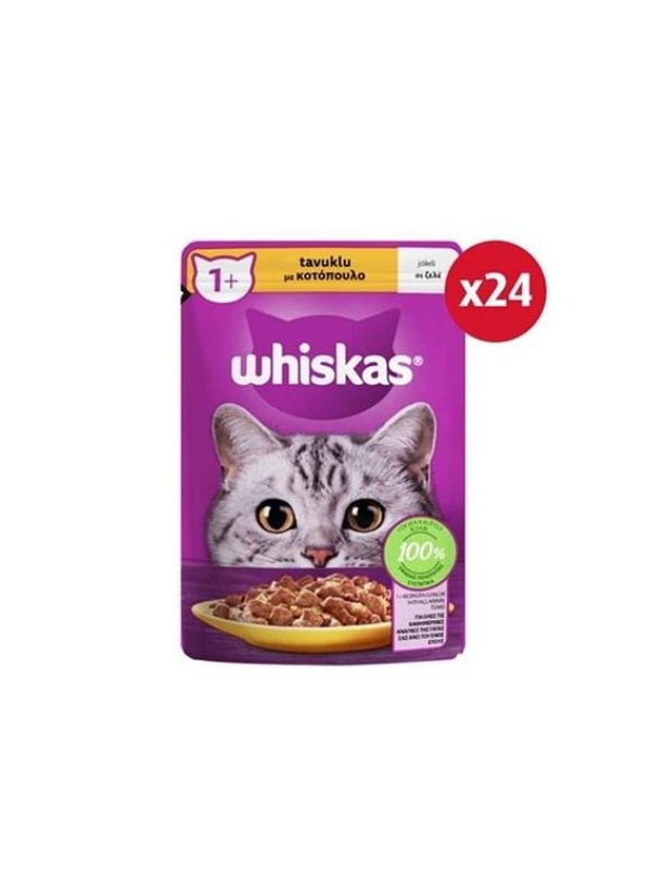 Whiskas Pouch Pure Delight Tavuklu Yetişkin Kedi Mama 24 X 85 G