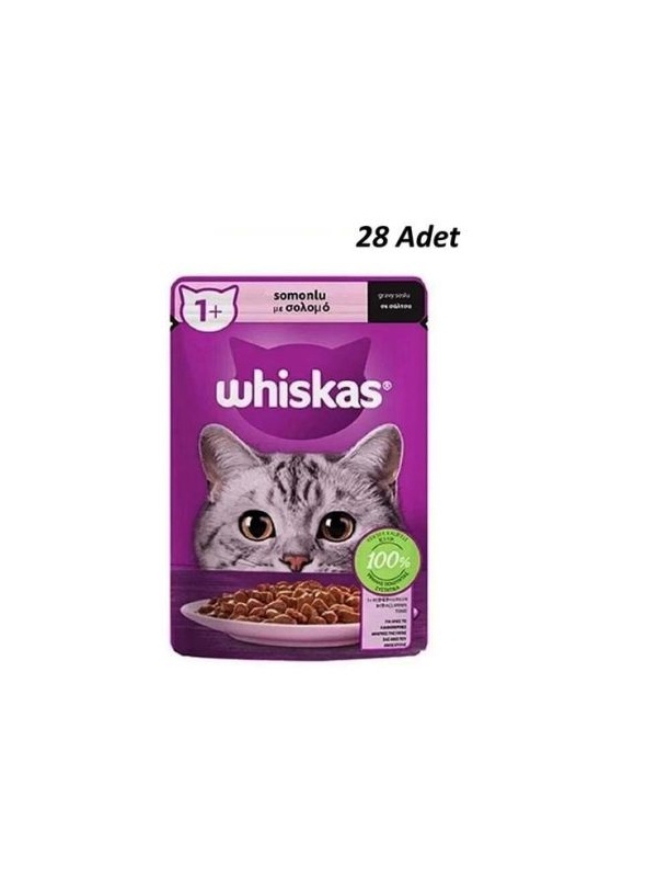 Whiskas Pouch Somonlu Yaş Kedi Maması 85 gr X 28 Adet