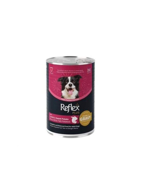 Reflex Plus Sos İçinde Kuzu Etli ve Tatlı Patatesli Yetişkin Köpek Konservesi 400 Gr