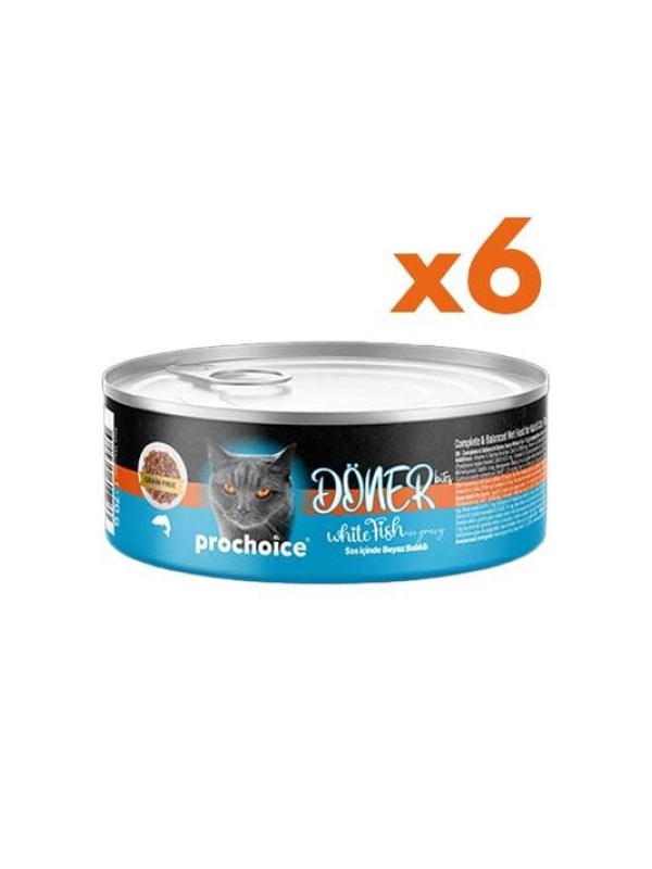 ProChoice DÖNER Bites Adult Sos İçerisinde Balıklı Kedi Yaş Maması 70 Gr x 6 Adet