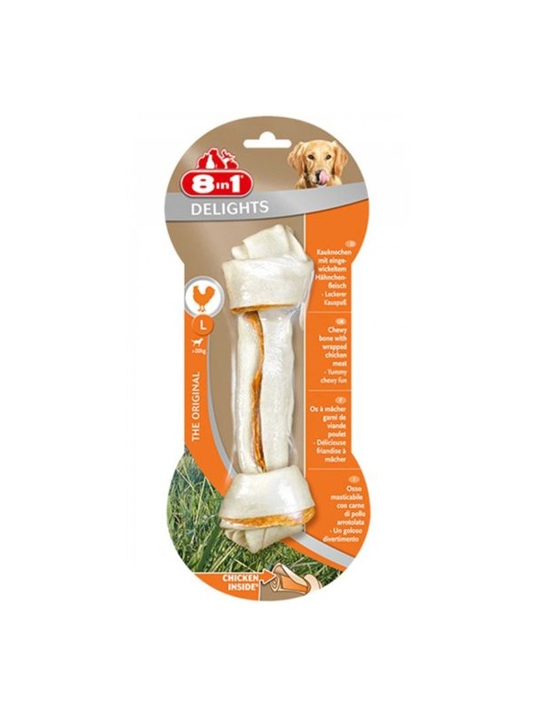 8in1 Delights Bones Köpekler için Tavuklu Köpek Ödül Kemiği (L) 85gr