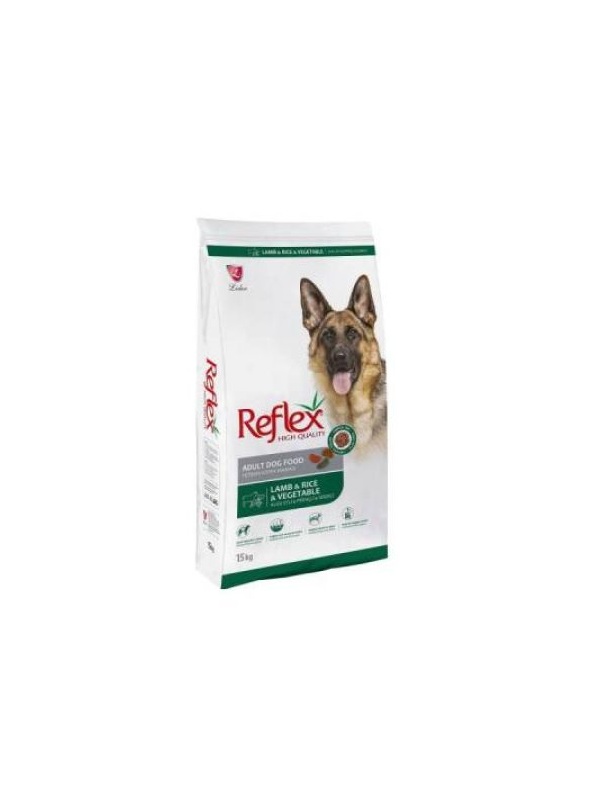 Reflex Kuzu Etli Pirinçli ve Sebzeli Yetişkin Köpek Maması 15 Kg