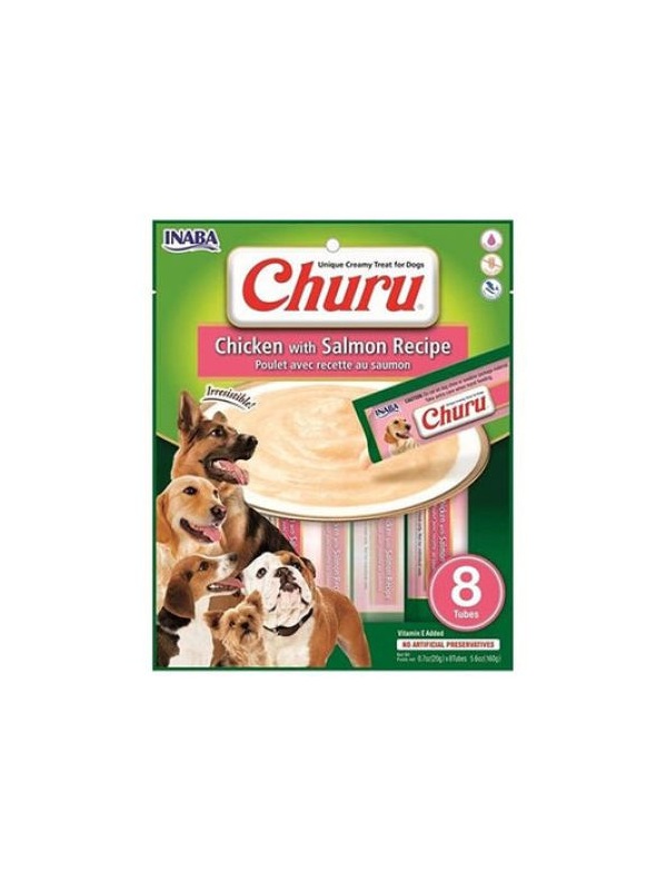 Inaba Ciao Churu Somonlu ve Tavuklu Tamamlayacı Köpek Ödül Maması 8 x 20 Gr